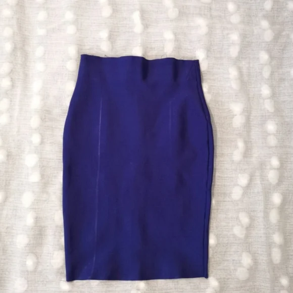 Wow couture || Blue pencil skirt, high waist, size M - Picture 1 of 3